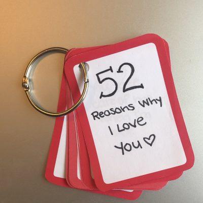 52 Reasons Why I Love You Handout