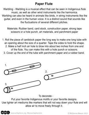 Indigenous Paper Flute Craft Handout