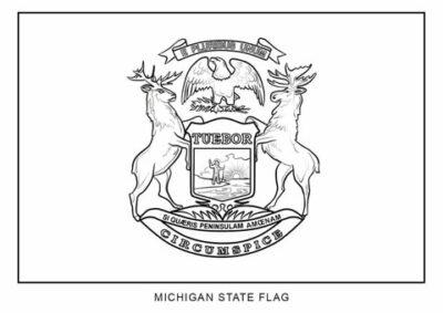 Michigan state flag outline, United States of America