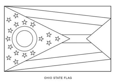 Ohio state flag outline, United States of America