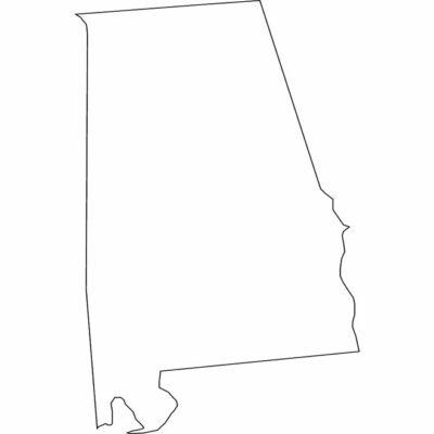 Alabama state outline, United States of America