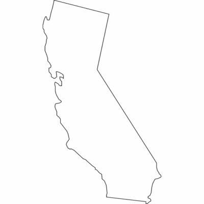 California state map outline, United States of America