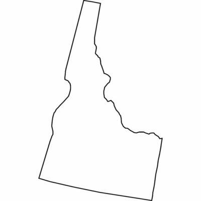 Idaho state map outline, United States of America