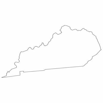 Kentucky state map outline, United States of America
